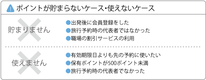 ポイントが貯まらないケース・使えないケース